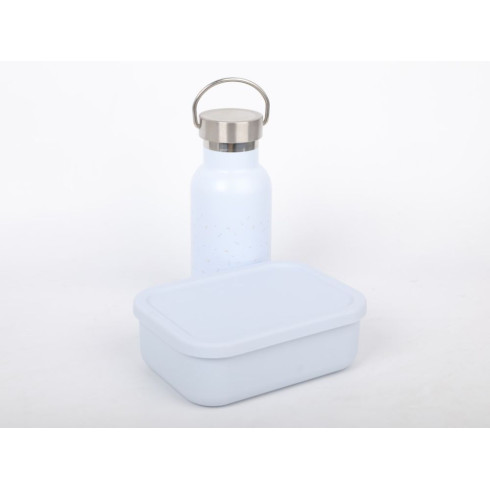 Desiatový set pre deti (fľaša+box) - modrý