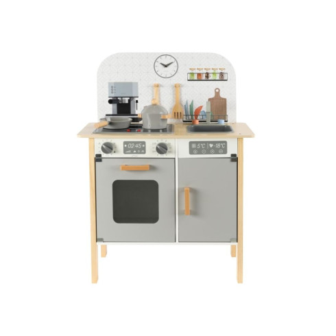 Detská drevená kuchynka Classic s príslušenstvom a textilný set