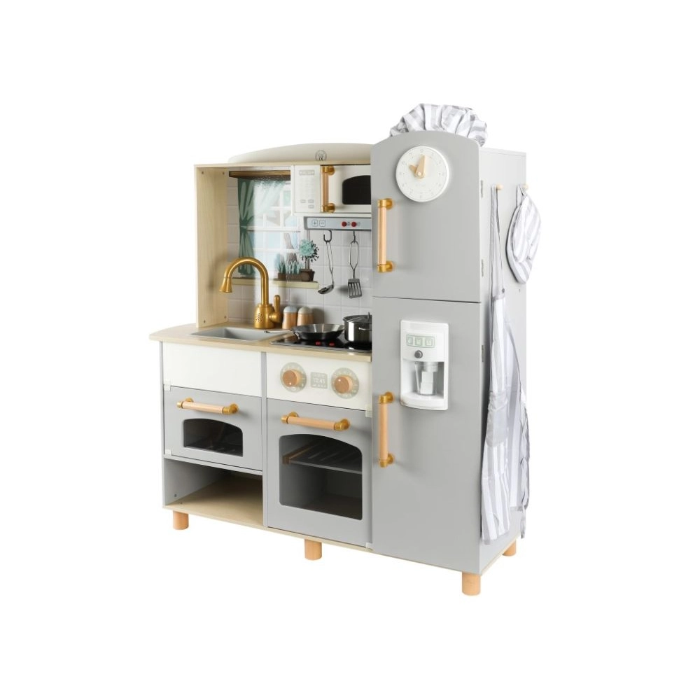Detská drevená kuchynka Premium s príslušenstvom a textilný set