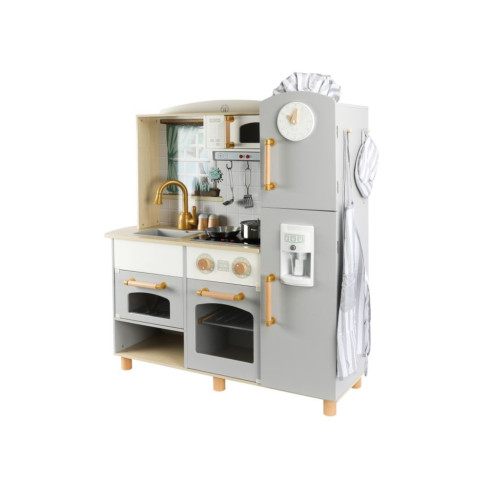 Detská drevená kuchynka Premium s príslušenstvom a textilný set