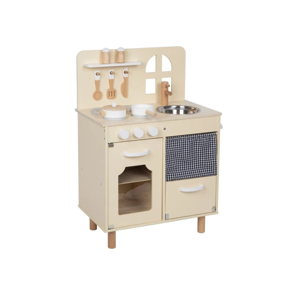 Dětská dřevěná kuchyňka s okénkem a příslušenstvím