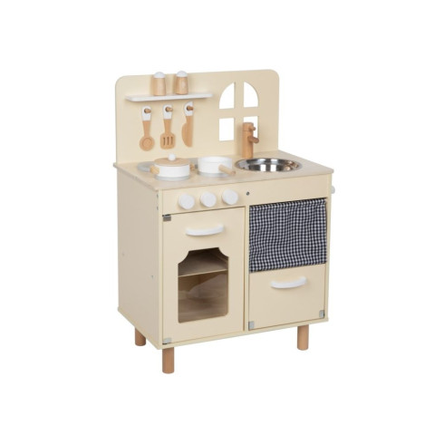 Dětská dřevěná kuchyňka s okénkem a příslušenstvím