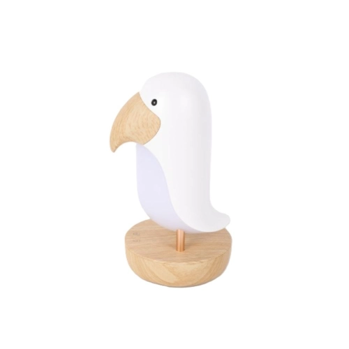 Detská LED lampička Vtáčik s Bluetooth reproduktorom, biela