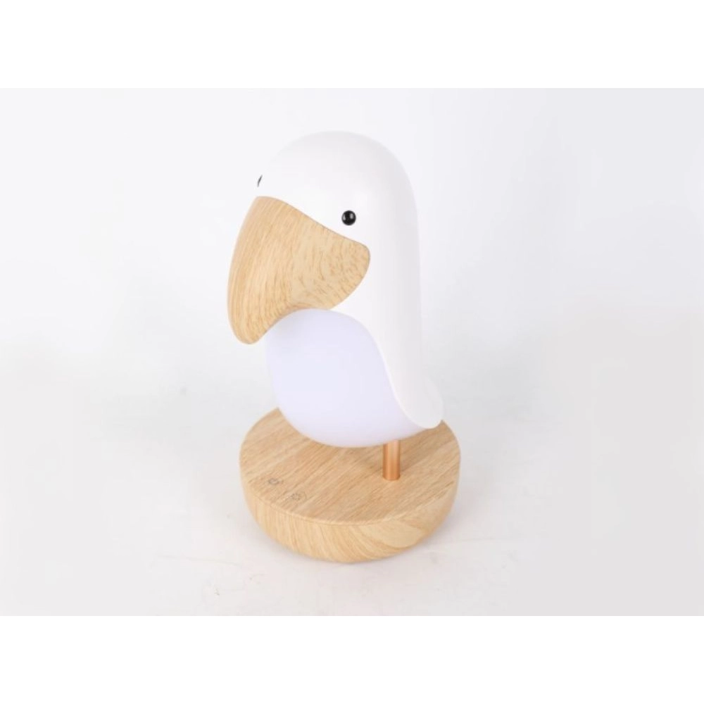 Detská LED lampička Vtáčik s Bluetooth reproduktorom, biela