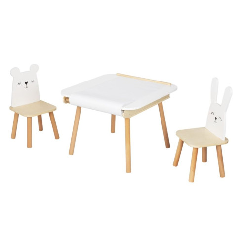 Detský rastúci stolček a 2 stoličky - Zvieratká