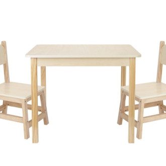 Detský stolček a stoličky (set) - natur farba