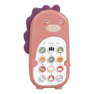 Detský telefón dinosaurus - ružový
