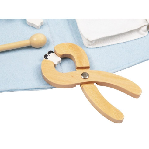 Dětský zubařský kufřík s dřevěným nářadím