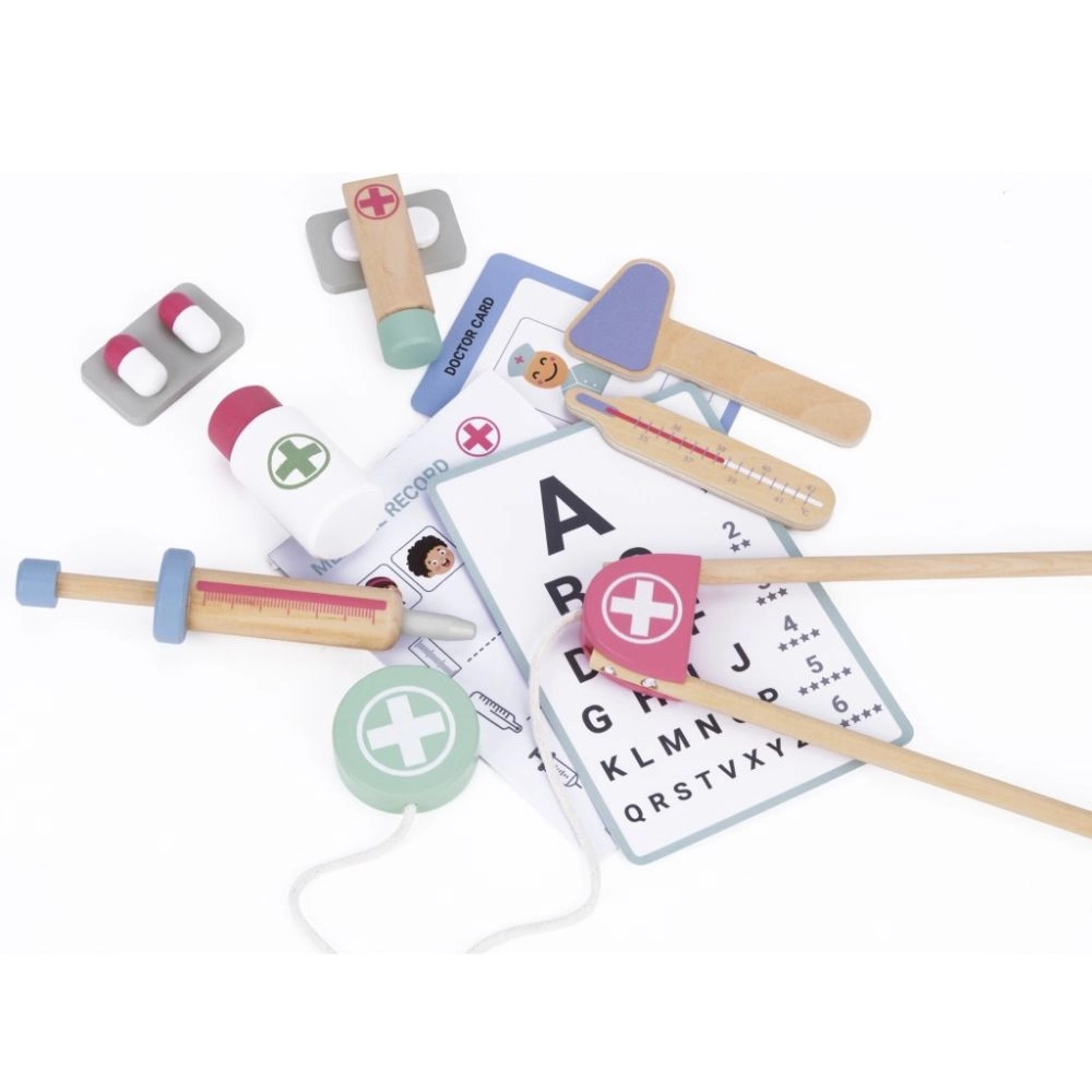 Doktorský set s dreveným náradím pre deti 