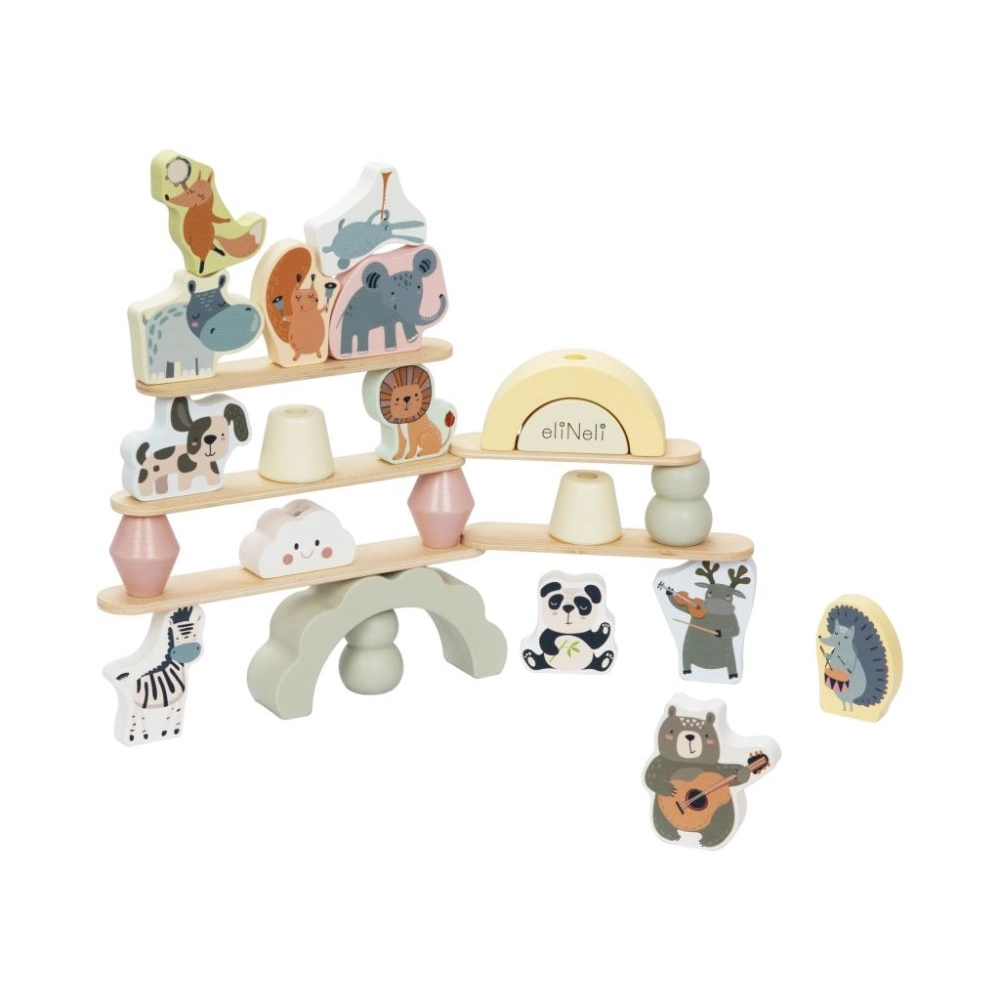 Drevená balančná hra Zvieratká, 29 dielov
