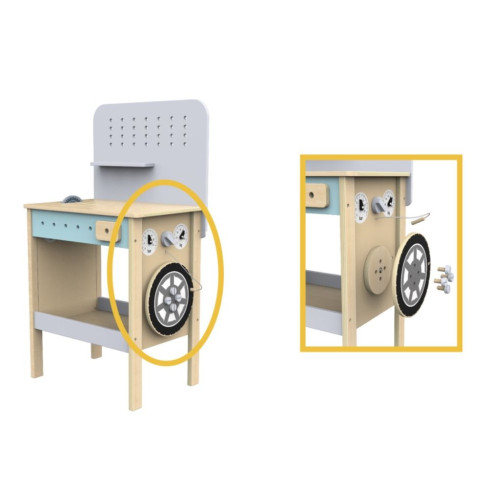 Dřevěná dětská dílna s kompresorem
