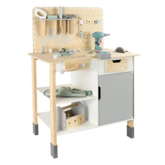 Dřevěná dětská dílna s příslušenstvím a opaskem s nářadím