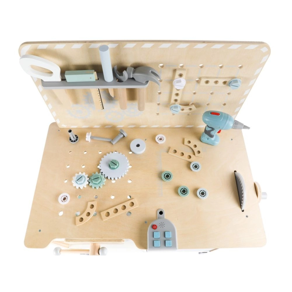 Drevená detská dieľňa s príslušenstvom a opaskom s náradím