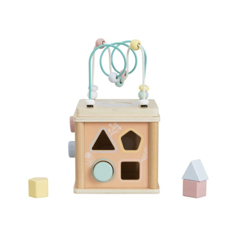 Dřevěná edukační kostka se zvířátky