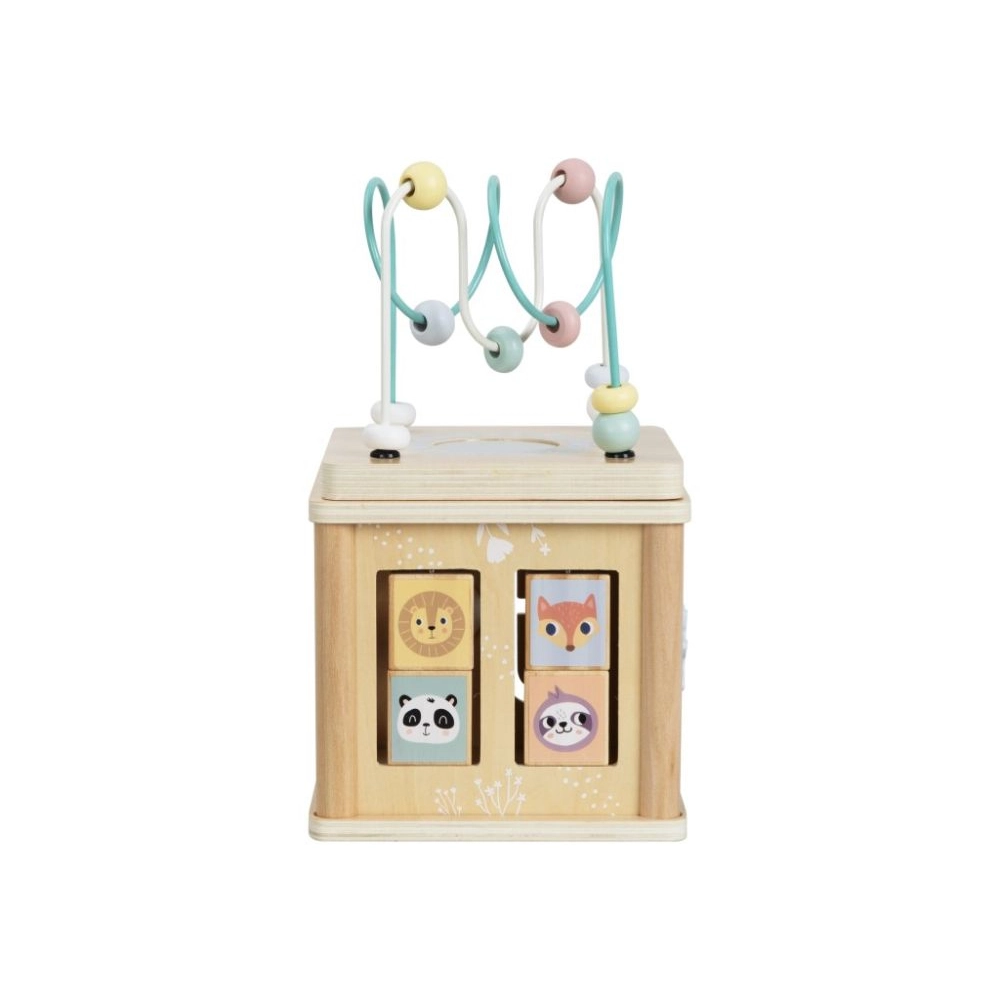 Drevená edukačná kocka so zvieratkami