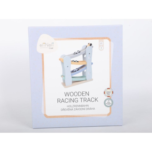 Dřevěná závodní dráha se 4 autíčky