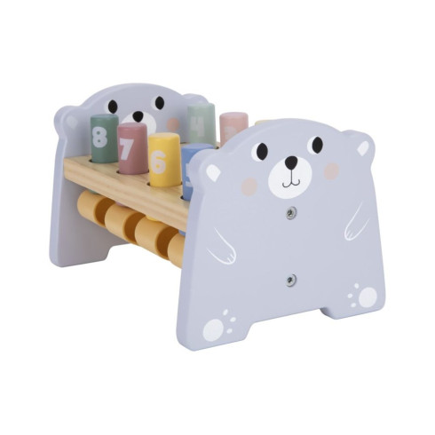 Dřevěná zatloukačka medvídek s čísly