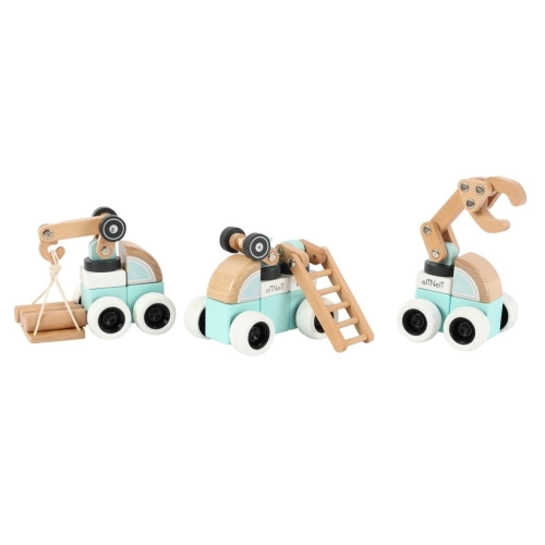 Drevené autá pre deti s pohyblivými prvkami