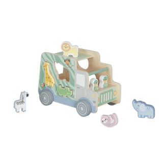 Drevené autíčko so zvieratkami 2v1 - vkladačka + Jeep