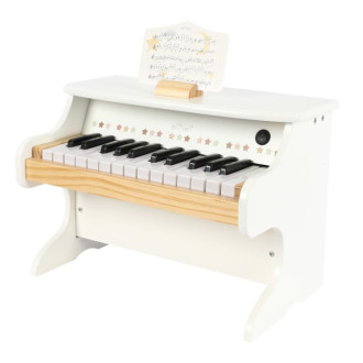 Drevené detské elektrické piano - biele