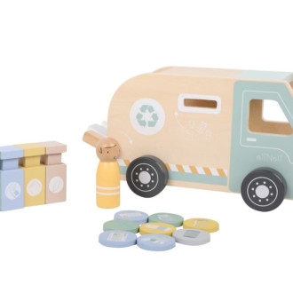 Dřevěné popelářské auto pro děti