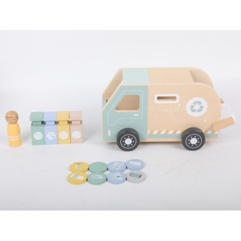 Dřevěné popelářské auto pro děti