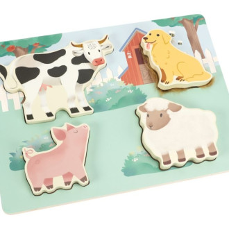 Dřevěné vkládací puzzle Farma