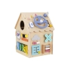 Dřevěný activity board domek Natur + dětský telefon
