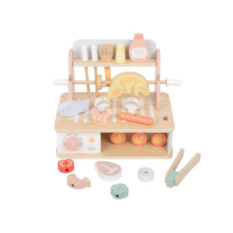 Drevený gril pre deti s doplnkami - BBQ sada