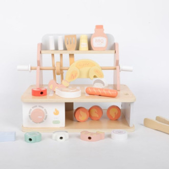 Dřevěný gril pro děti s doplňky - BBQ sada