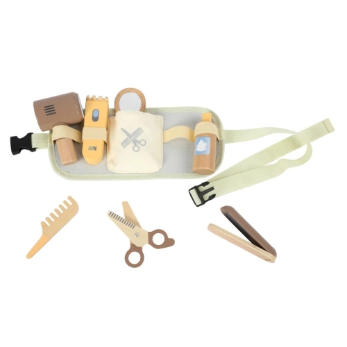 Drevený kadernícky set pre deti s opaskom