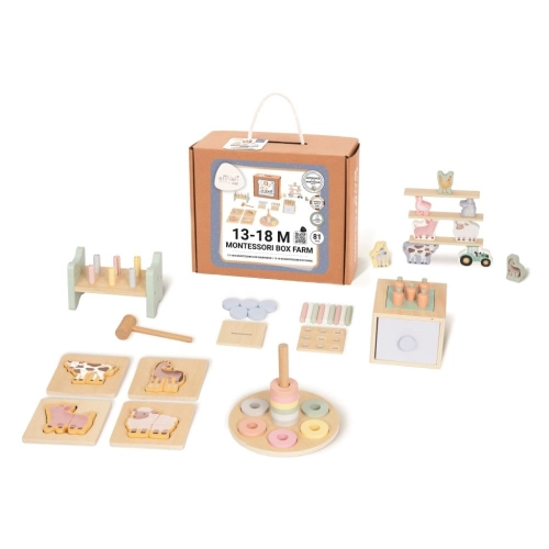 Drevený Montessori box hračiek pre deti od 1 roku