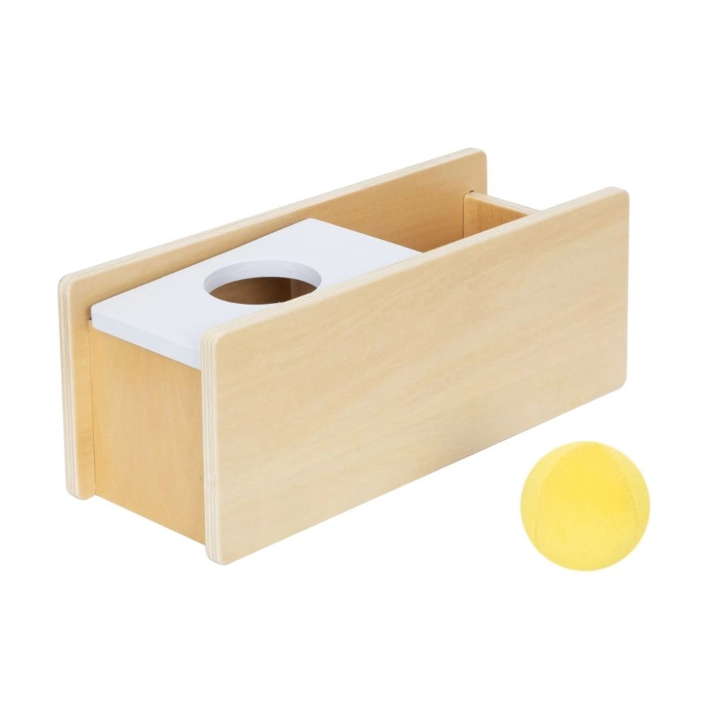 Drevený Montessori edukačný box pre bábätká 7–12 mesiacov