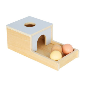 Drevený motorický box s pastelovými guľami pre deti