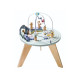 Dřevěný motorický stolek s vláčkem a xylofonem, pastelový