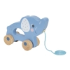 Drevený slon na kolieskach so špagátikom