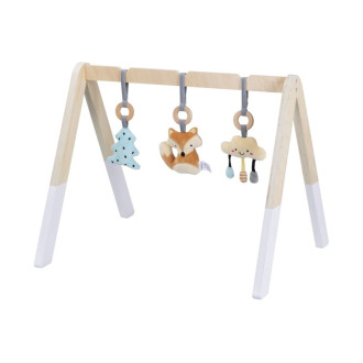 Dřevěný vzdělávací stojan s liškou pro miminka