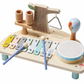 Hudobný stolček pre deti Les - s 5 hudobnými nástrojmi