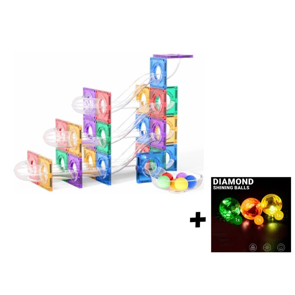 Magnetická stavebnica so svietiacimi gulôčkami, 100 ks