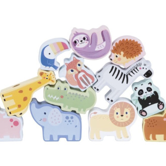 Navliekanie korálok - drevených zvieratiek zo ZOO