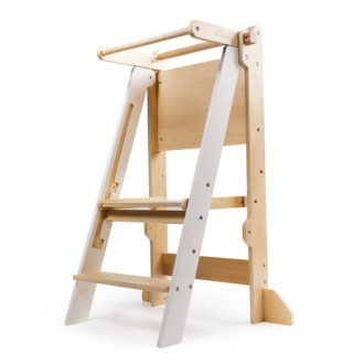 Rastúca učiaca veža 2v1 s kresliacou tabuľou a bielym lemom