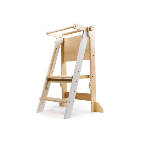 Rastúca učiaca veža 2v1 s kresliacou tabuľou a bielym lemom