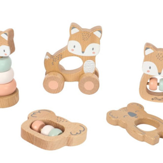 Sada dřevěných hraček pro nejmenší 5v1 - Zvířátka