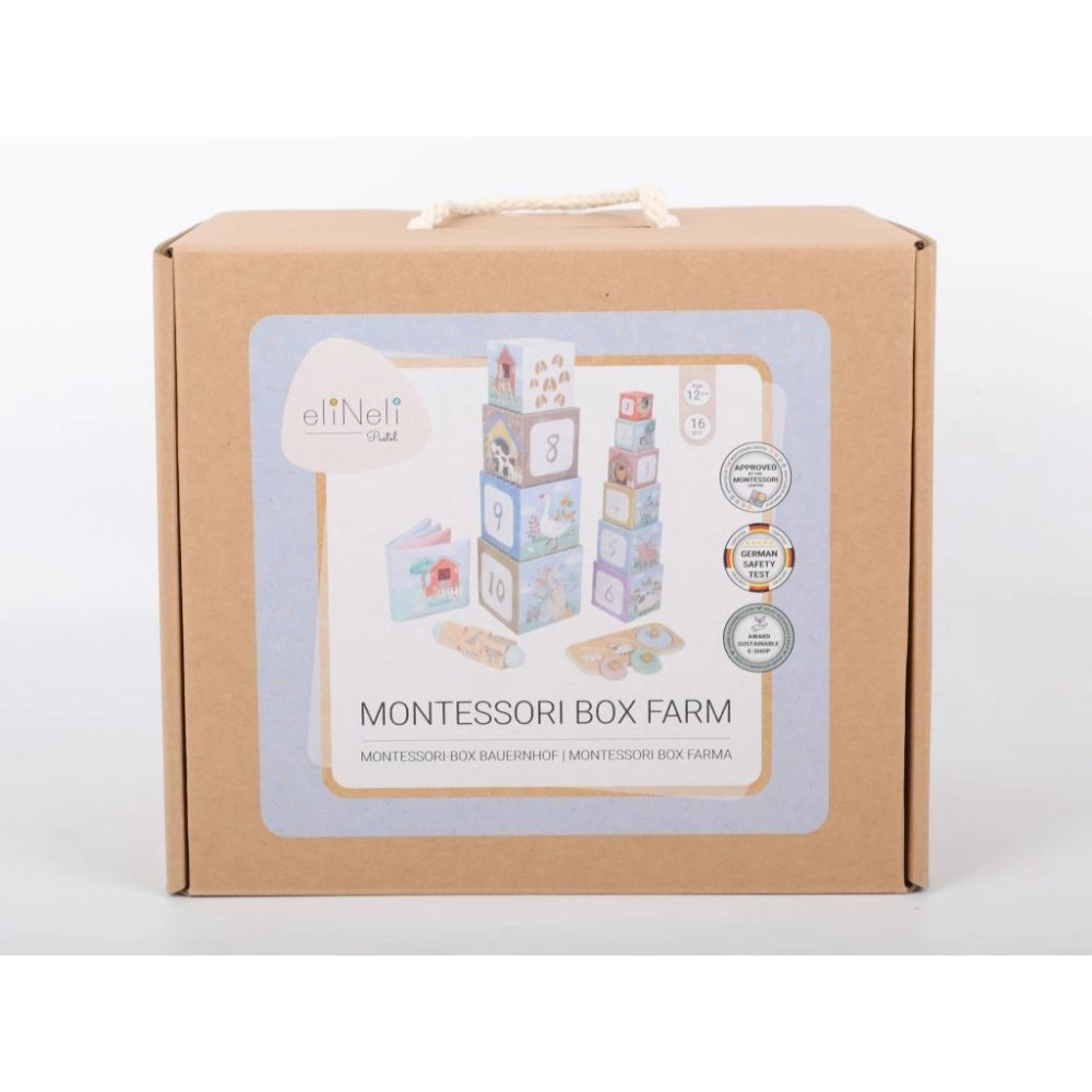 Sada montessori hračiek pre deti od 1 roka Farma - edukatívny box
