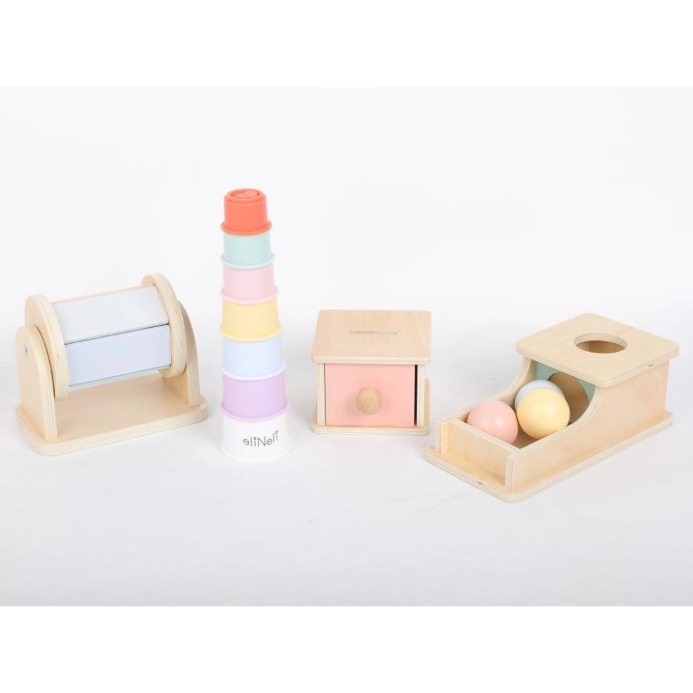 Sada montessori motorických hračiek pre deti od 10 mesiacov - edukatívny box