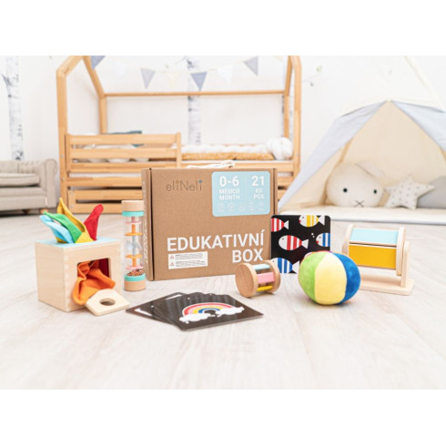Sada náučných hračiek pre bábätká 0–⁠6 mesiacov - edukatívny box