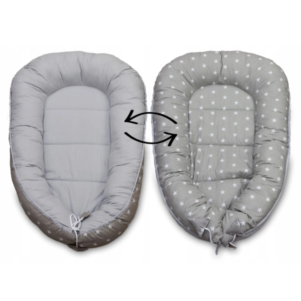 Set do postieľky - 7dielna sada Sivá s hviezdami