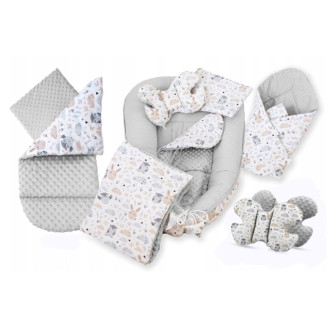 Set do postýlky – 7dílná sada Zajíc a sova