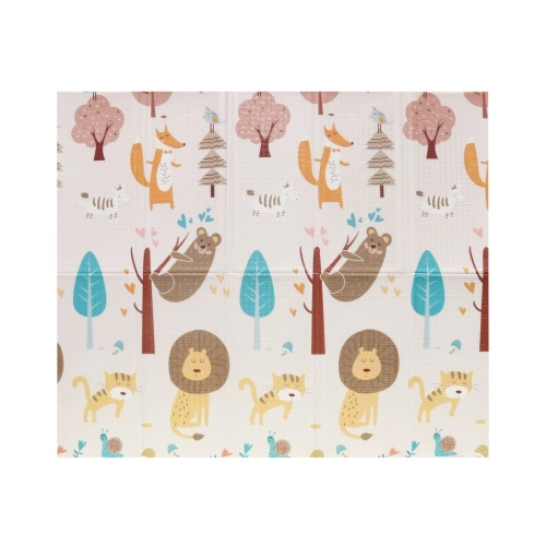 Skládací pěnová podložka pro děti oboustranná XXL 180x200 cm - Zvířátka