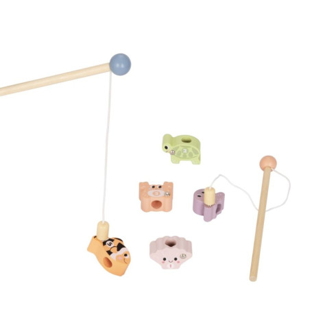 Spoločenská drevená hra hladné rybičky 4v1